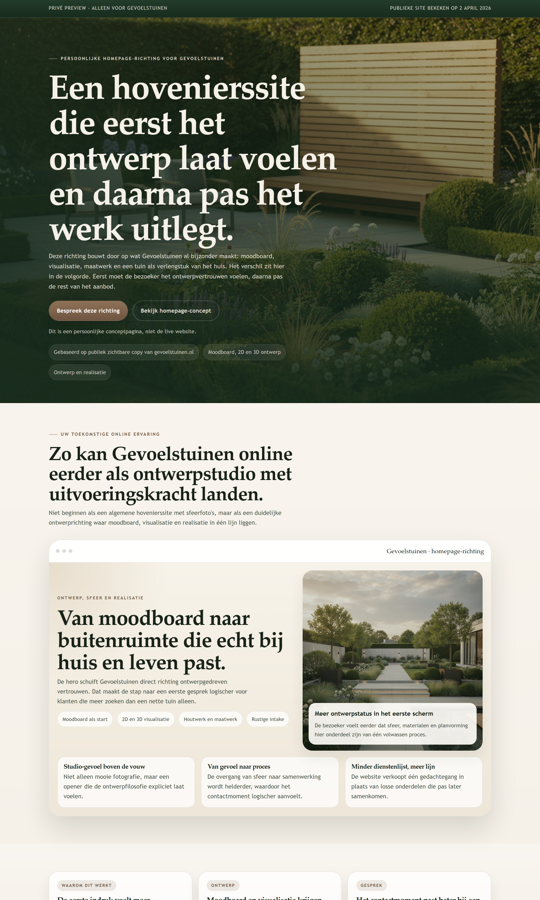 Preview-inset van de richting voor ontwerp en visualisatie