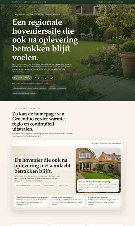 Preview-inset van de richting voor onderhoud en continuïteit