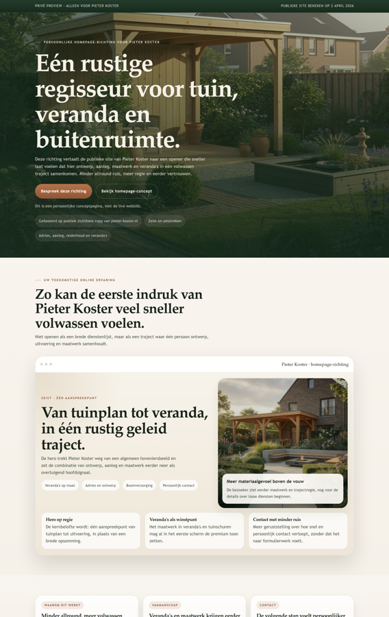 Preview-inset van de richting voor maatwerk en aanleg